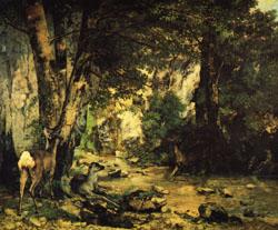 Gustave Courbet A Thicket of Deer at the Stream of Plaisir-Fontaine Spain oil painting art